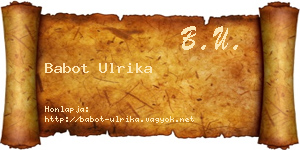 Babot Ulrika névjegykártya